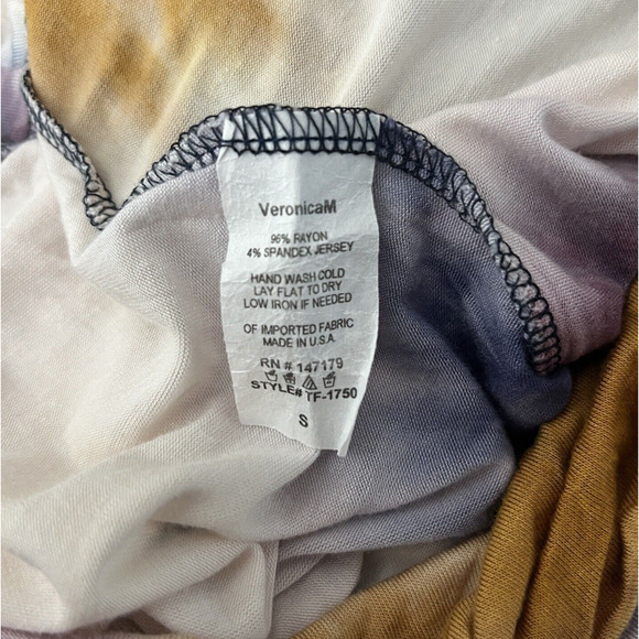 Veronica M Shirt Womens Small Blue White Tie Dye Colorful Casual Bohemian Hippie - Picture 8 of 8